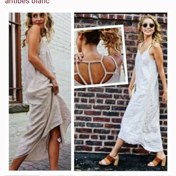 Anthropologie Dresses & Skirts - Anthropologies Antibes Blanc Tan Linen Dress M